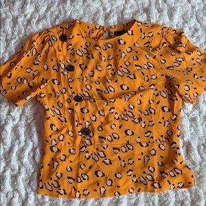 Orange  Leopard print shirt